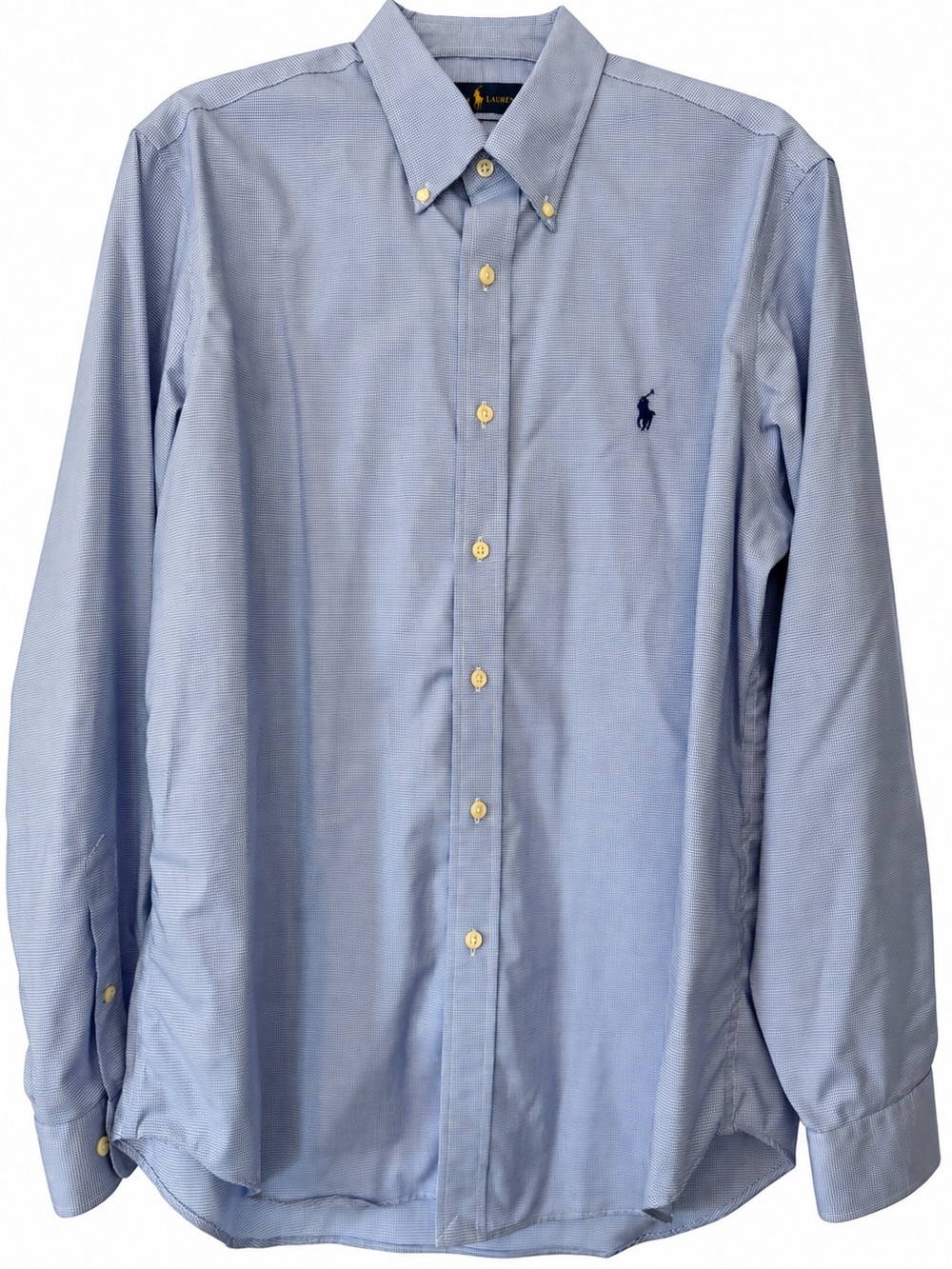 Ralph Lauren Light Blue Check Button-Down Oxford Shirt size L